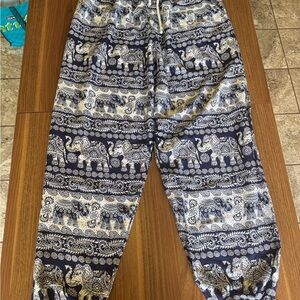 Elephant Print Harem Pants from Thailand NWOT